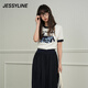 Jessy linejessyline杰茜萊 短袖針織衫女 422204073 米色 M