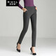 每時(shí)女褲冬季高腰彈力加絨打底褲外穿保暖顯瘦小腳褲女0902灰76B