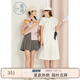 紫涵（ZIHAN）紫涵蝴蝶結(jié)短袖襯衫連衣裙女2025年夏季新款可愛學(xué)院風(fēng)減齡a字裙 白色 L