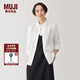 無(wú)印良品（MUJI）女式水洗平紋襯衫領(lǐng)襯衫女純棉長(zhǎng)袖襯衣外套內(nèi)搭女士秋季女裝上衣 白色 L （165/88A）