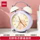 得力（deli）迷你小夜燈鬧鐘家庭臥室床頭鐘兒童學(xué)生專用起床神器開學(xué)必備紫色LE333開學(xué)禮物