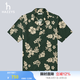 哈吉斯（HAZZYS）男裝 夏款度假襯衣夏威夷風(fēng)印花短袖襯衫男ATCZK1BBK65 綠色GR XL (180/100A 50)