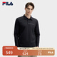 FILA 斐樂官方男子針織長(zhǎng)袖POLO衫2025春季新款商務(wù)休閑基礎(chǔ)上衣 正黑色-BK 2XL 185/104A/XXL