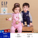GAP嬰幼兒秋冬小熊logo抓絨連體衣兒童裝外出爬服哈衣643422