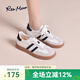 reemoor睿慕2025夏季新款復(fù)古小個(gè)子休閑運(yùn)動(dòng)鞋百搭阿甘鞋板鞋女德訓(xùn)鞋女 米黑色 36