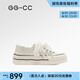 GG-CC【奶油戀人】夏季新款時(shí)尚鏤空串珠板鞋女休閑厚底小白鞋G25S0946 白色 36