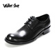 Walker Shop皮鞋男【優(yōu)質(zhì)頭層牛皮】商務(wù)正裝英倫鞋大頭皮鞋男婚鞋 黑色 42