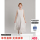 ELLE KIDS童裝 花邊拼接無(wú)袖連衣裙女童夏季新款法式度假繡花裙子 白色 160 (S)