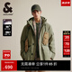 杰克·瓊斯（JACK&JONES）男裝冬季logo膠印寬松休閑百搭防風(fēng)袖口抽繩連帽羽絨服224412035 大地綠E03 L 180