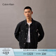 Calvin KleinJeans25春夏新款男士美式復古ck純棉翻領牛仔夾克外套40TM716 57L-牛仔黑 XL
