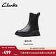 Clarks其樂StaysoRise女鞋冬季經(jīng)典復(fù)古英倫風(fēng)粗跟方頭切爾西靴中筒短靴 黑色 261747084 37.5