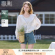 香影白色薄款外套女短款2025夏裝新款天絲開衫外搭連帽空調(diào)衫上衣 白色 M 160/84A/95-110斤
