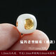 綠儂珠寶 猛犸象牙老型桶珠S925銀鍍金鑲嵌隔珠文玩手串菩提diy配珠 約12*11mm/單顆