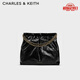 CHARLES&KEITH子母鏈條大容量流浪包托特包單肩斜挎包女包生日禮CK2-40671449 Black黑色 L