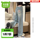 木木屋女童牛仔褲春秋款2025新款春季兒童褲子夏裝中大童女孩寬松闊腿褲 春秋款 160 建議13~14歲【150-160cm】c