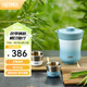 膳魔師（THERMOS）茶旅套裝戶外露營旅行茶具便攜辦公保溫茶壺茶杯商務(wù)禮盒 TCMU 【升級(jí)冰花漆】豆青 1件