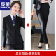 羅蒙（ROMON）官方黑色西裝套裝女秋季職業(yè)正裝氣質(zhì)工裝酒店前臺工作服西服外套 黑色西裝+褲子 XL _110-119斤
