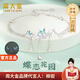 周大金 CHOW TAI KING輕奢夜光琺瑯蝴蝶腳鏈女士2025新款高端足鏈飾品生日禮物送女朋友 蝶戀花園夜光腳鏈【順豐+刻字】