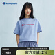 Champion冠軍短袖女2025夏季新款潮牌休閑短款T恤顯瘦純棉運動(dòng)風(fēng) 藍色 M