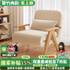 葵竹冉韻沙發(fā)床折疊兩用2025新款小戶型網(wǎng)紅款客廳陽臺多功能單人實木沙發(fā) 【原木色1.2m】+透氣棉麻布