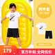 NIKE  3BRAND 耐克男女童純棉短袖T恤+短褲2件套裝夏季新款短袖套裝 正黑色（1259） 150 /72 【建議身高140-152cm】