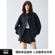 ELLE法式廓形高級(jí)感外套女2025秋季新款撞色寬松通勤立領(lǐng)夾克上衣 藏青 L