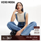 VEROMODA牛仔褲2025春季新款可拆卸背帶高腰三?？畚⒗硯Ｗ醒?牛仔藍(lán)色 S
