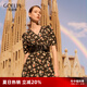 歌莉婭桑蠶絲連衣裙出游穿搭2025新款高端真絲絕美碎花裙子1E6L4K990 7CD盛夜花園印花 L
