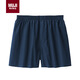 無印良品（MUJI）男式 萊賽爾 前開口 平角內(nèi)褲 藏青色  L 