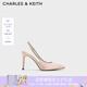 CHARLES&KEITH質(zhì)感鏈條尖頭高跟涼鞋子女鞋生日禮物七夕禮物送女友CK1-60280377 Beige米色 37 (235)