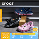 crocs卡駱馳洞洞鞋貝雅卡駱班輕便耐磨一腳蹬休閑鞋|205089 黑色/白色-066 41 /42(260mm)