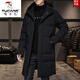 啄木鳥(niǎo)（TUCANO）防寒保暖羽絨服中長(cháng)款冬裝韓版修身百搭上衣外套青年大碼連帽服 9788中長(cháng)款黑色 2XL 135-150斤