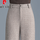 皮爾卡丹（pierre cardin）羊絨毛呢褲女2025新款秋冬季高腰寬松百搭氣質(zhì)時(shí)尚窄版直筒闊腿褲 咖色 加絨 加厚 XL 29 【建議115-125斤】