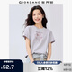 佐丹奴短袖T恤女純棉復(fù)古減齡假日獨白主題印花圓領(lǐng)上衣13395204