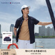 TOMMY HILFIGER【舒適府綢】夏季男裝商務(wù)休閑易打理短袖襯衣襯衫男外套78J9746 藏青色FAP M （推薦：135-150斤）
