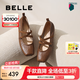 百麗（Belle）七夕禮物博主同款扣帶時(shí)裝瑪麗珍鞋女2025春新優(yōu)雅鞋D3Z1DAQ5 啡色 38 (240mm)