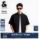 杰克·瓊斯（JACK&JONES）男裝潮百搭寬松休閑簡約純色字母刺繡翻領短袖襯衫男裝225204019 E40黑色 常規(guī) M