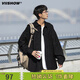 viishow日系cityboy打底襯衫男vintage美式休閑疊穿內(nèi)搭襯衣 啞光黑 XL