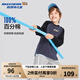 Skechers斯凱奇男女童長袖T恤秋冬季打底衫大童寬松衛(wèi)衣運(yùn)動上衣L125K006 碳黑/0018 150