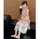 女童旗袍夏季2025新款兒童新中式連衣裙國(guó)風(fēng)裙子女孩超仙漢服裙潮 粉色 140
