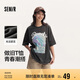 森馬短袖t恤女中長(zhǎng)款清新海洋印花夏季特寬松上衣101324100026