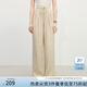 范思藍(lán)恩天絲亞麻直筒松緊腰休閑褲女2025年夏季新款山本褲子2333 卡其色 M