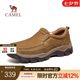 駱駝（CAMEL）男鞋新款韌磨砂牛皮止滑耐磨樂福套腳經(jīng)典休閑皮鞋男 G13A307157古銅色 40