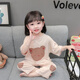 哈羅小黃鴨（G.DUCKKIDS）女童夏天時(shí)尚短袖長褲透氣小熊睡衣寶寶莫代爾夏季吸汗家居服套裝 圖片色 三個(gè)小熊米白色 80 建議身高73-78 0-1周歲