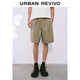UR夏季新款男裝復古休閑松緊腰抽繩寬松短褲UML650065 綠卡其 30