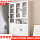 汐畔一居【包安裝】實(shí)木書柜書架組合現(xiàn)代簡約帶玻璃門書櫥儲物柜 B+D款長100cm 不帶頂柜-升級42cm柜深