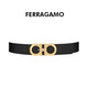 Salvatore Ferragamo菲拉格慕 男士黑色金扣雙面可調(diào)節(jié)腰帶 586940 105七夕禮物送男友