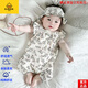 G.DUCKKIDS品牌正品嬰兒衣服夏季薄款吸汗透氣新生女寶寶連體衣爬服百天包屁 官方旗艦送帽子小樹(shù)哈衣 均碼 73