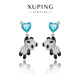 XUPING旭平首飾時(shí)尚氣質(zhì)高級感小眾設計愛(ài)心小熊耳飾耳釘送女朋友禮物 愛(ài)心小熊耳飾