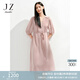 玖姿·安娜蔻優(yōu)雅氣質(zhì)極簡(jiǎn)風(fēng)100%桑蠶絲收腰連衣裙女2025夏季新款 粉紅 M